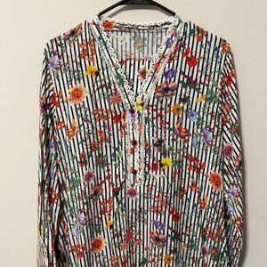 Women's Lace Shalwar Kameez and Pant Cord Set Black White Floral XL